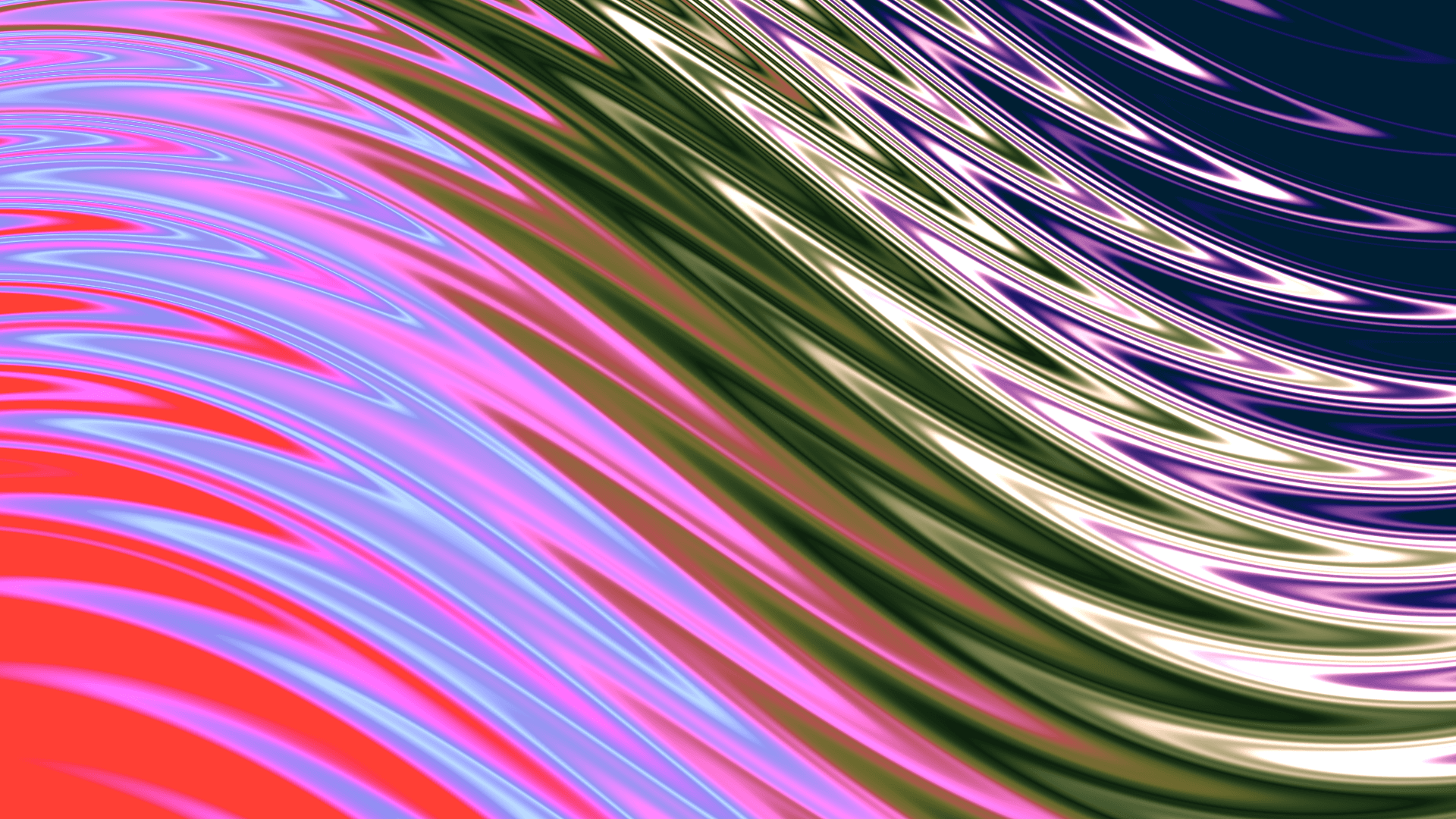 Metal Joy: pink, blue and pale reflective-looking streaks over dark green and navy