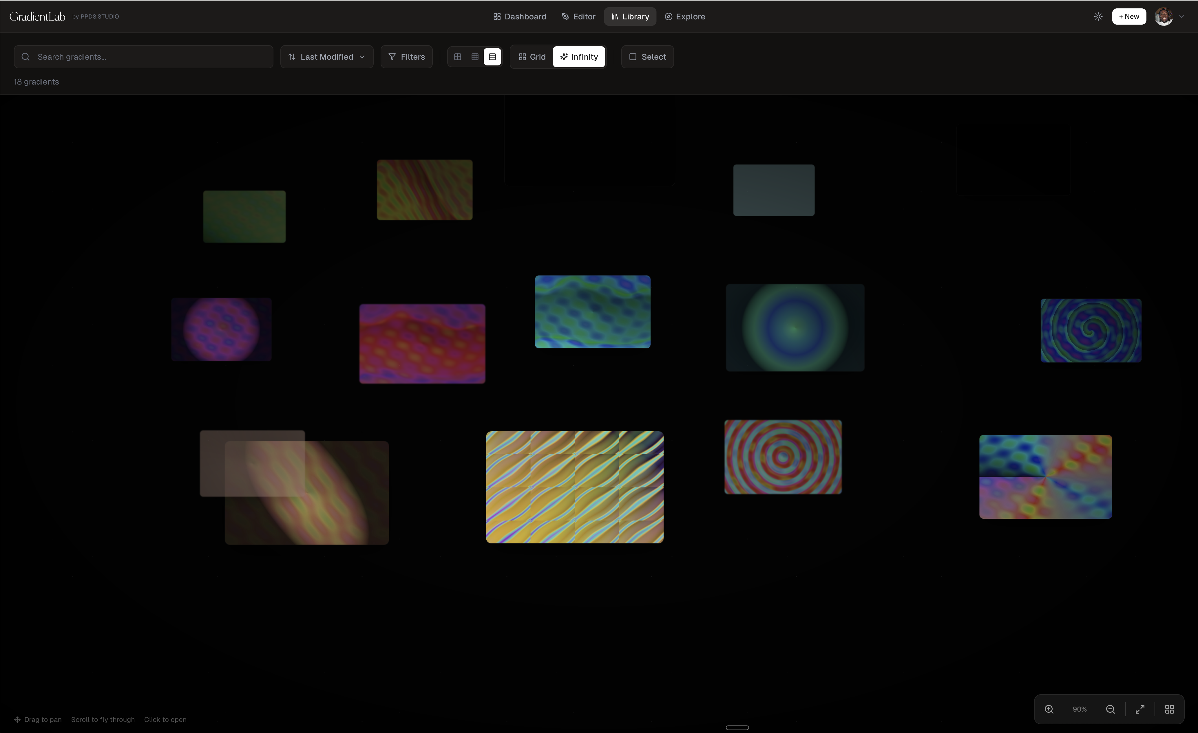 Infinite canvas view